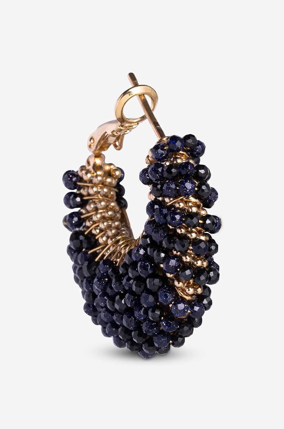 GAS BIJOUX Créoles enveloppées de perles Izzia Small Femme NOIR 3