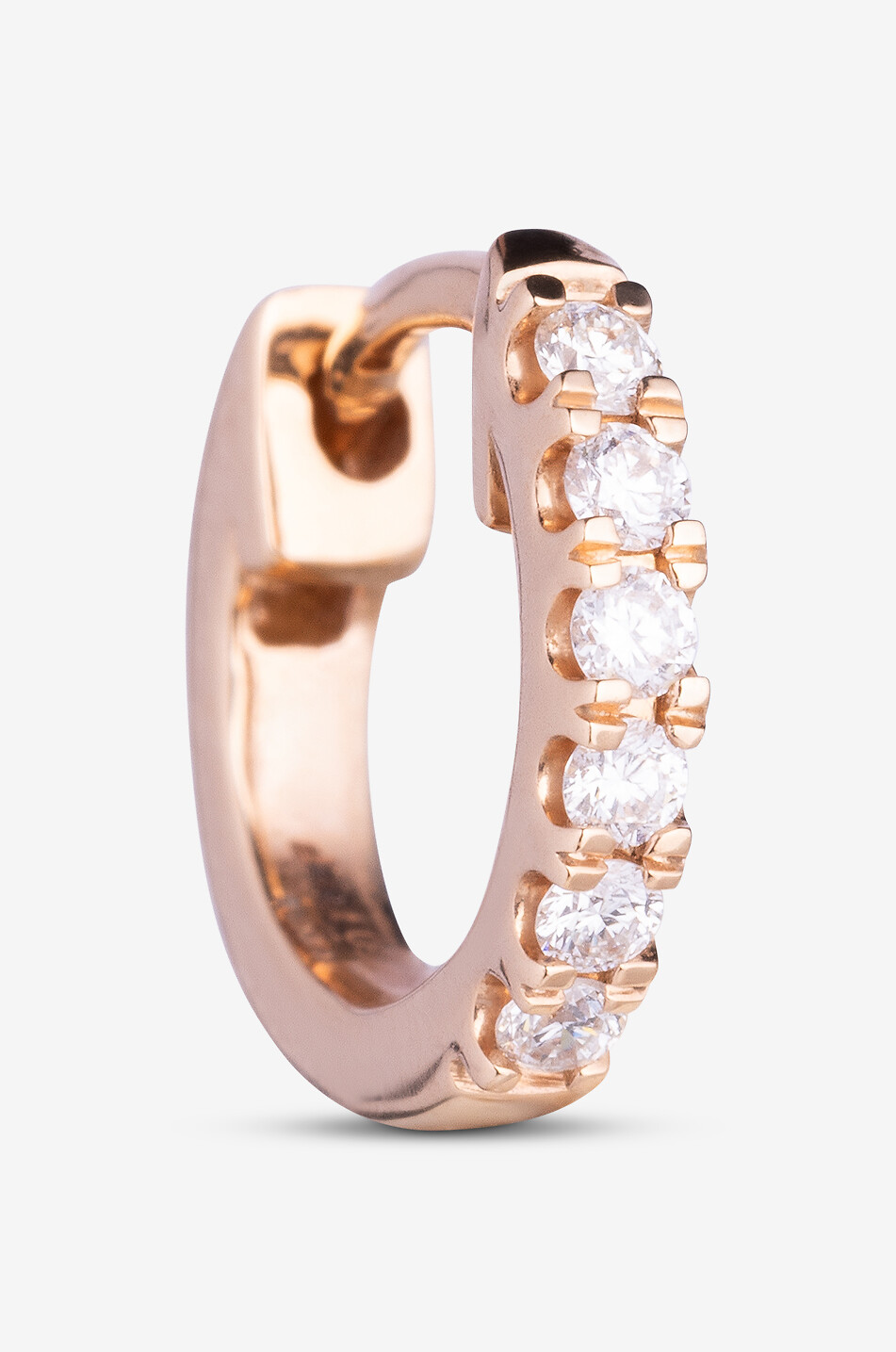 AVINAS Single 8 carat gold and diamond hoop earring - 8 mm Women PINK 1