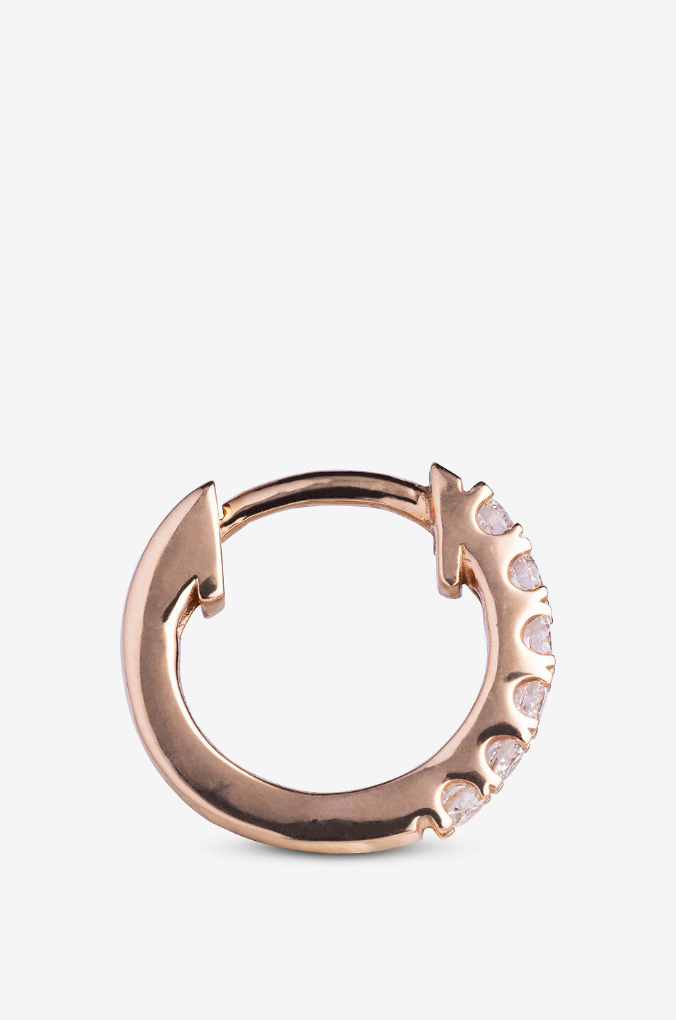 AVINAS Single 8 carat gold and diamond hoop earring - 8 mm Women PINK 2