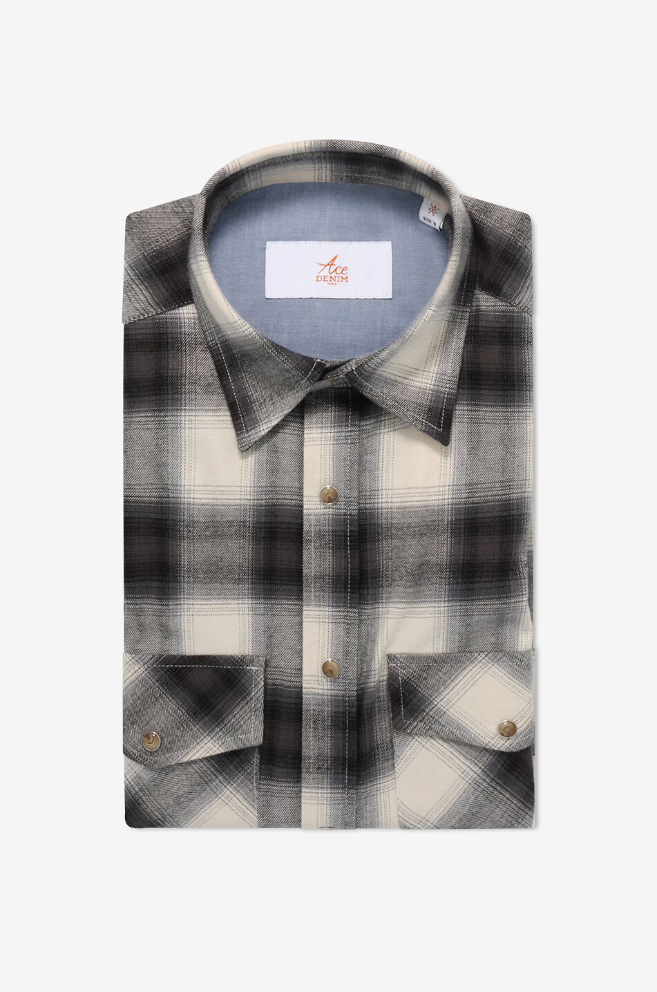 Japan Flanella checked long-sleeved shirt