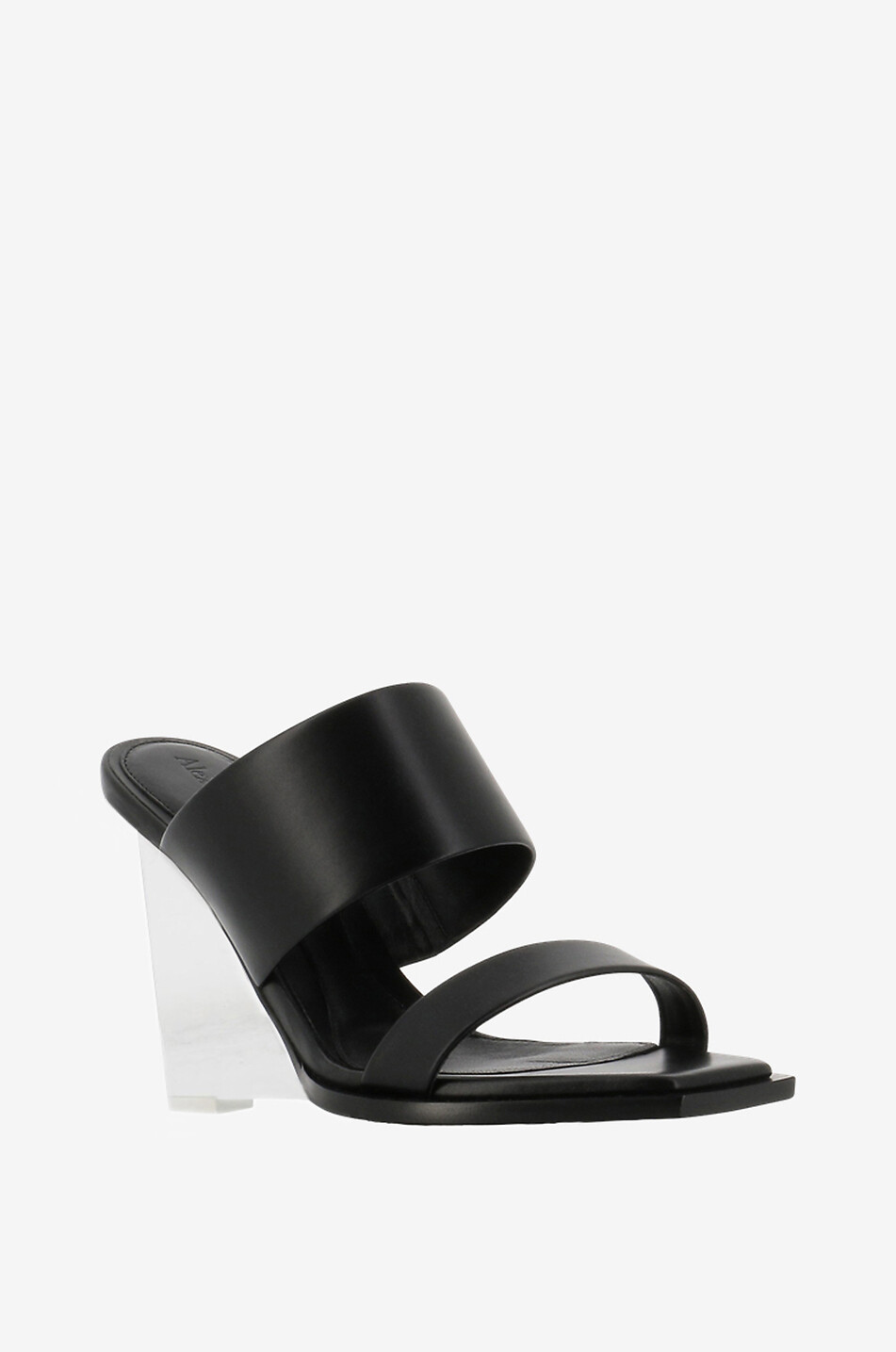 Mules compensées en cuir lisse Shard 80