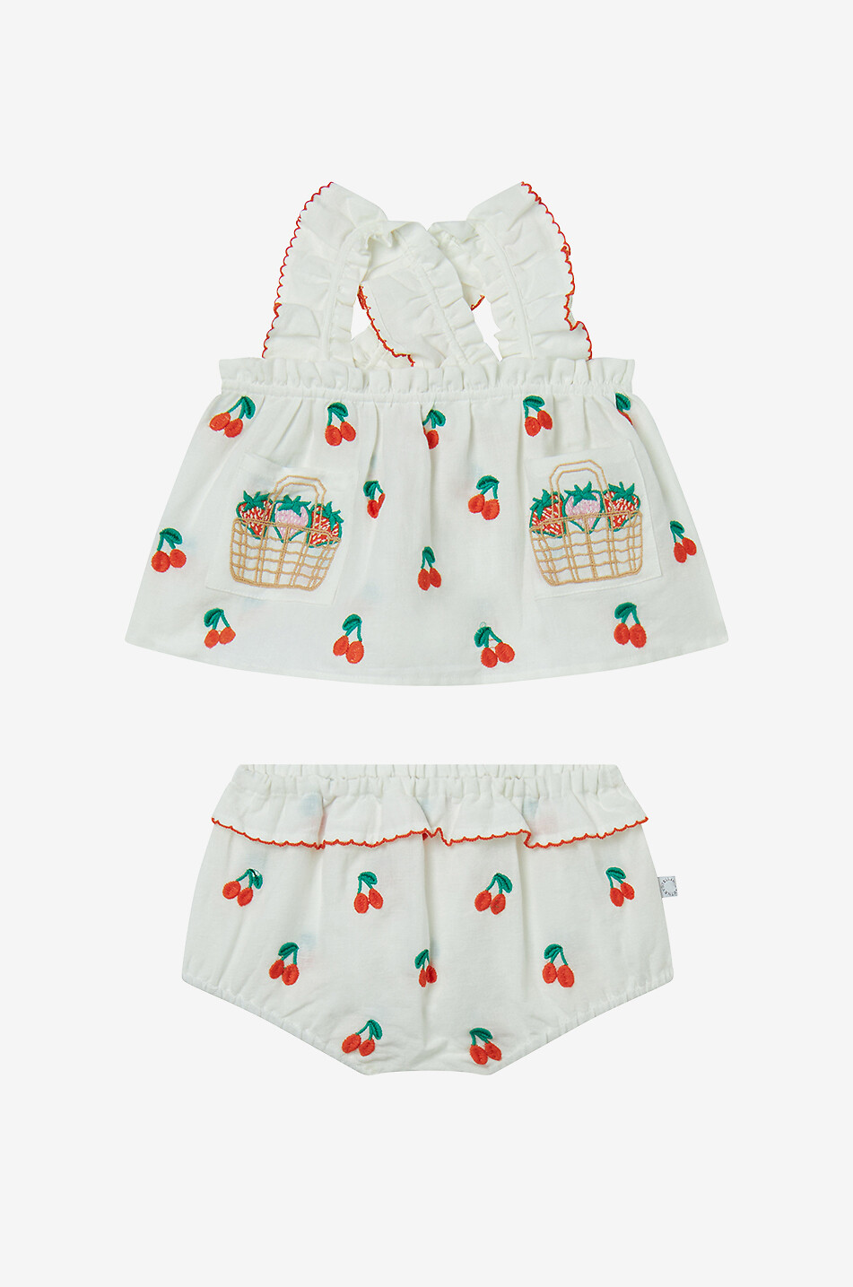 Strawberries & Cherries baby top and bloomers set