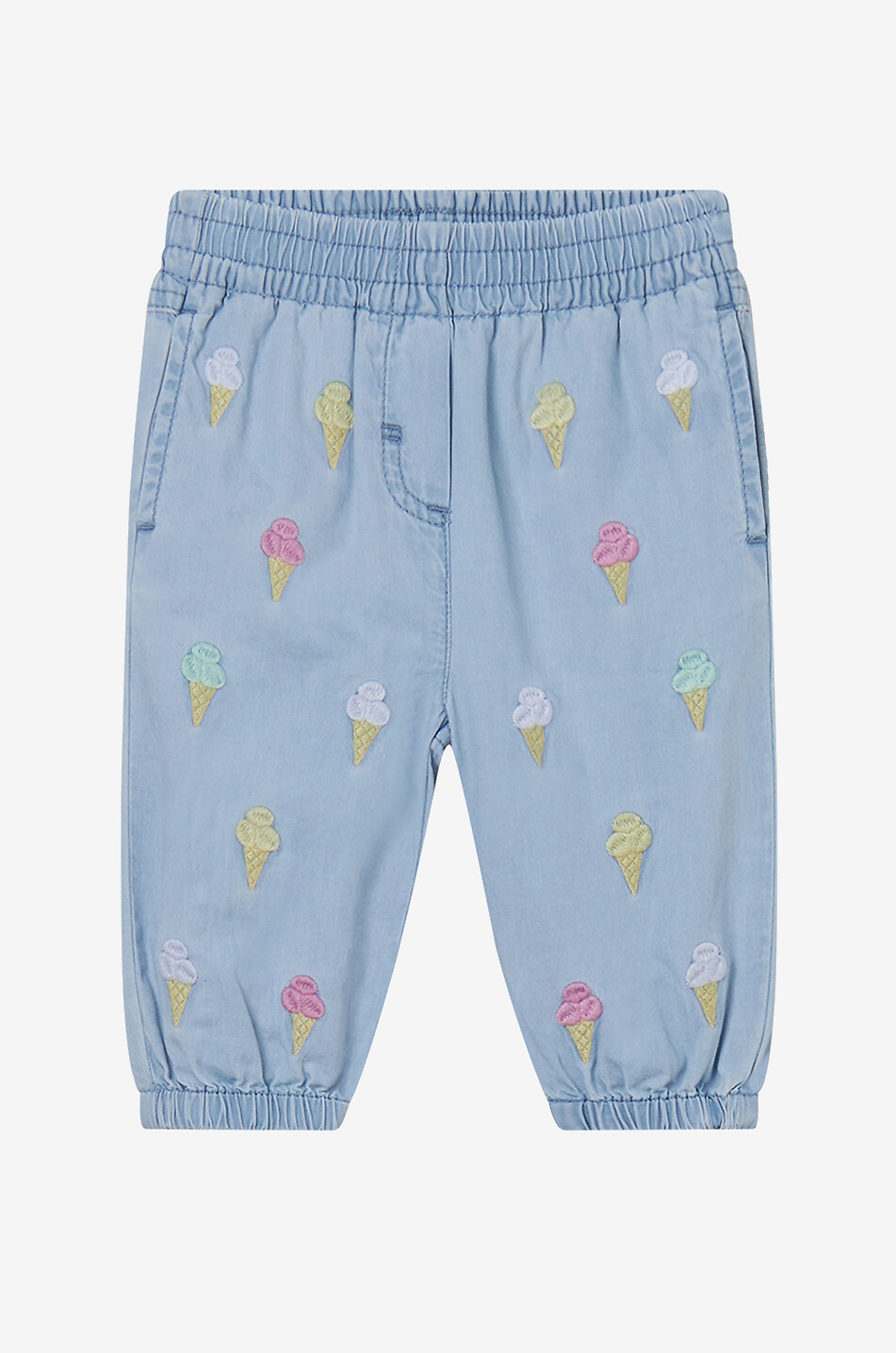 STELLA McCARTNEY KID Pantalon de jogging en chambray bébé Ice Cream Bébé BLEU CLAIR 1