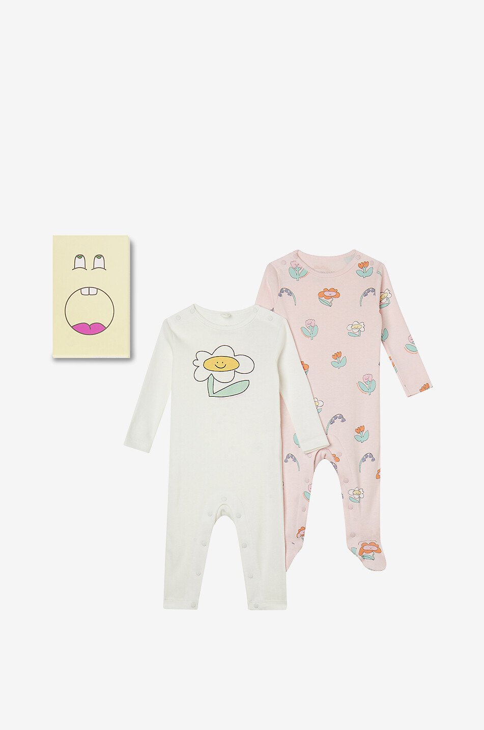 STELLA McCARTNEY KID Coffret bébé 2 grenouillères Spring Flowers Bébé ROSE CLAIR 1