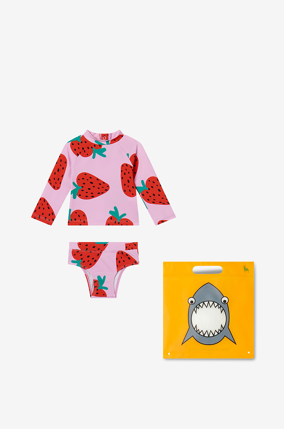 STELLA McCARTNEY KID UV-Schutz-Baby-Badeanzug Strawberries Baby ROSA 1