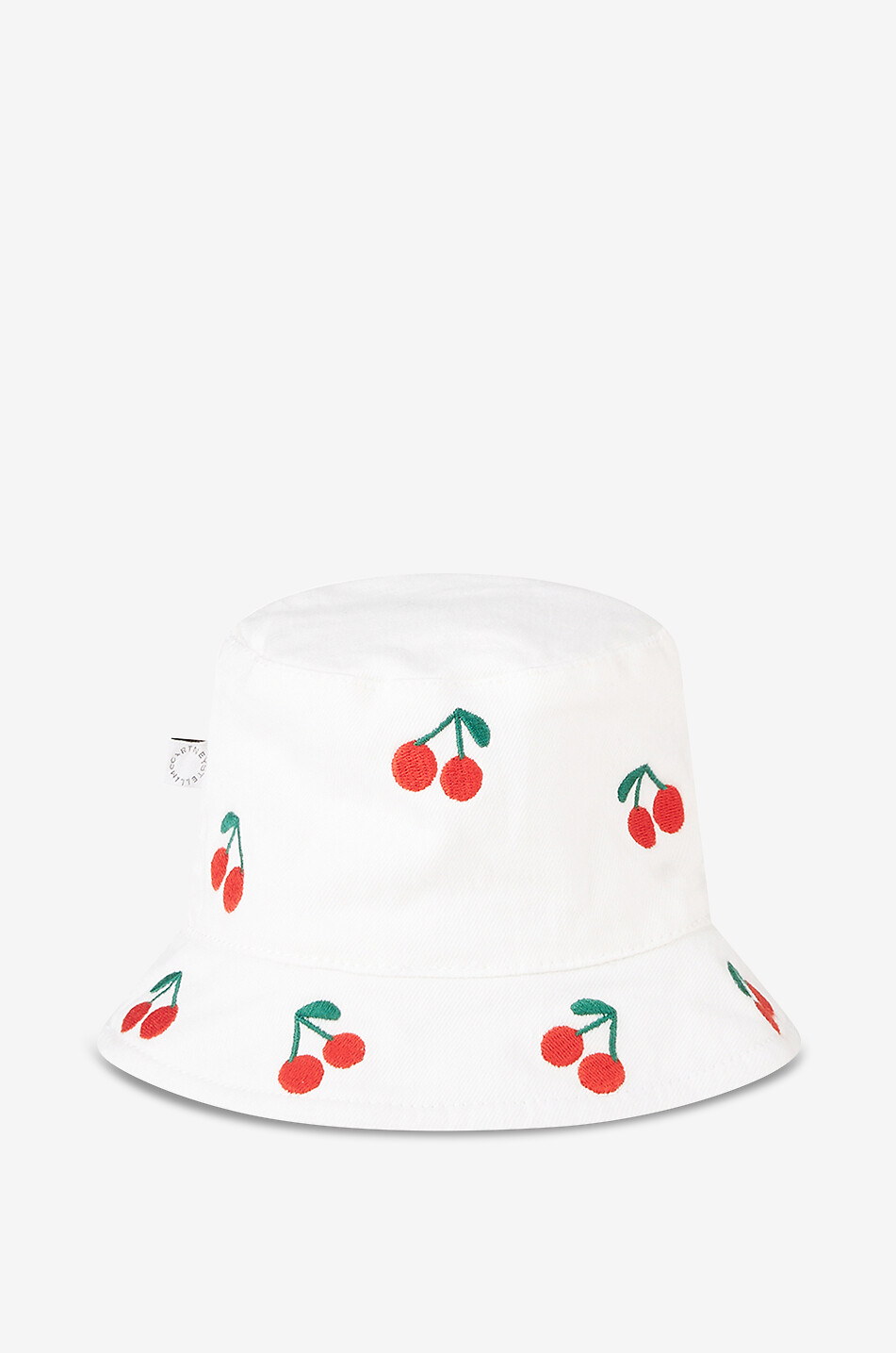 Cherries embroidered baby cotton bucket hat