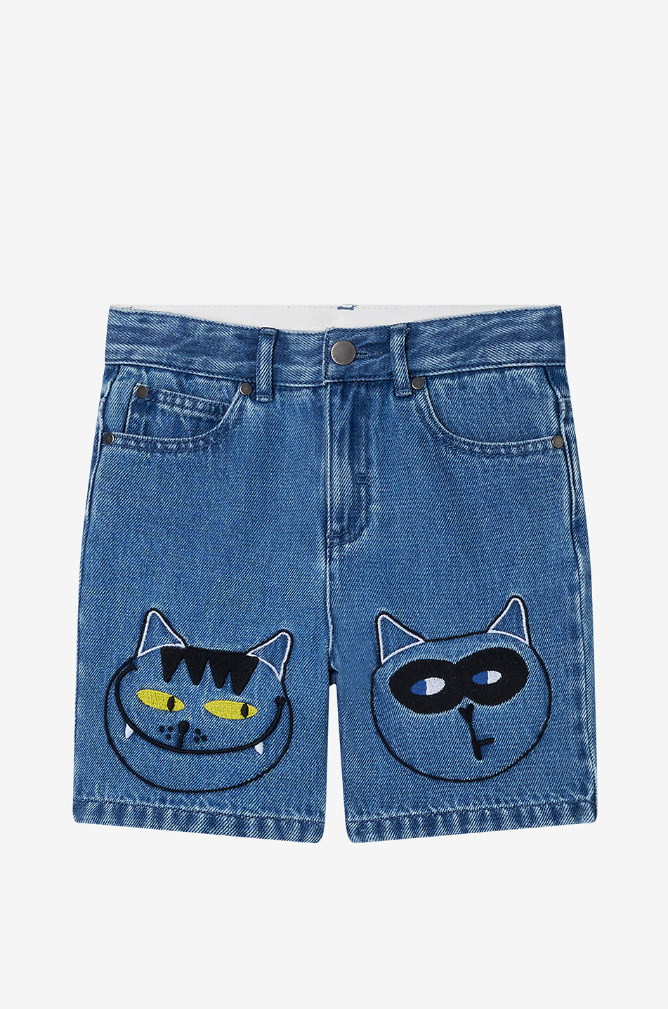 Bestickte Jungen-Jeanshorts Stray Cats