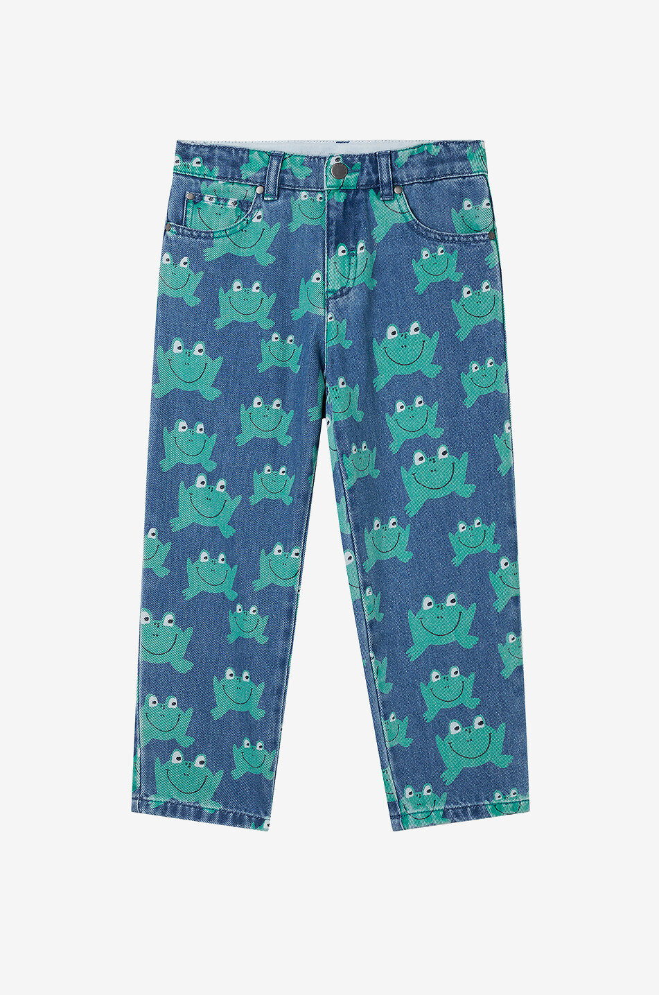 Frogs printed boys' straigh-leg jeans