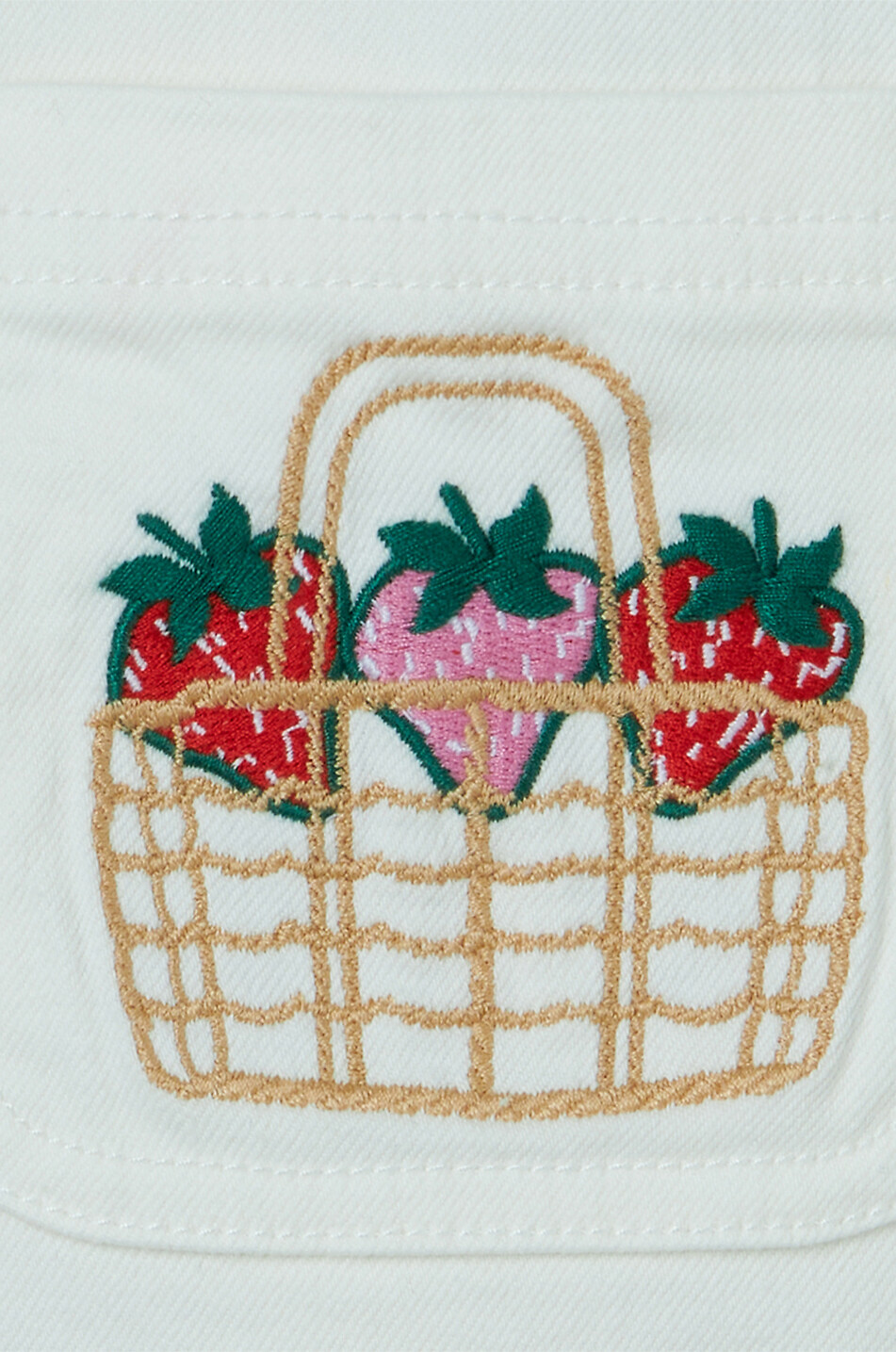 STELLA McCARTNEY KID Bestickte Mädchenjeans Cherries & Strawberries Mädchen WEISS 3