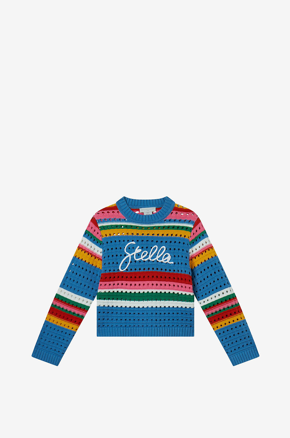 STELLA McCARTNEY KID Pull ajouré rayé en coton fille Stella Fille MULTICOLORE 1