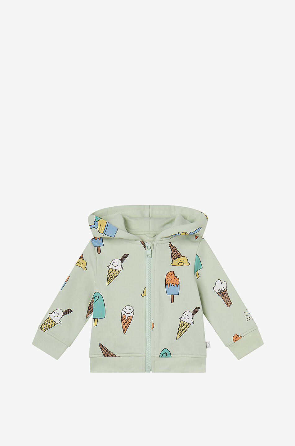STELLA McCARTNEY KID Ice Cream hooded baby full-zip sweatshirt Baby LIGHT GREEN 1
