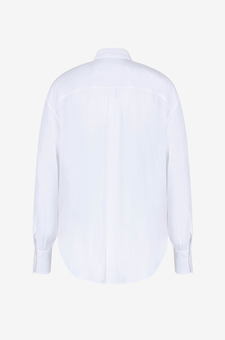 Seidencrepe-Hemd mit doppeltem Kragen mit Monile