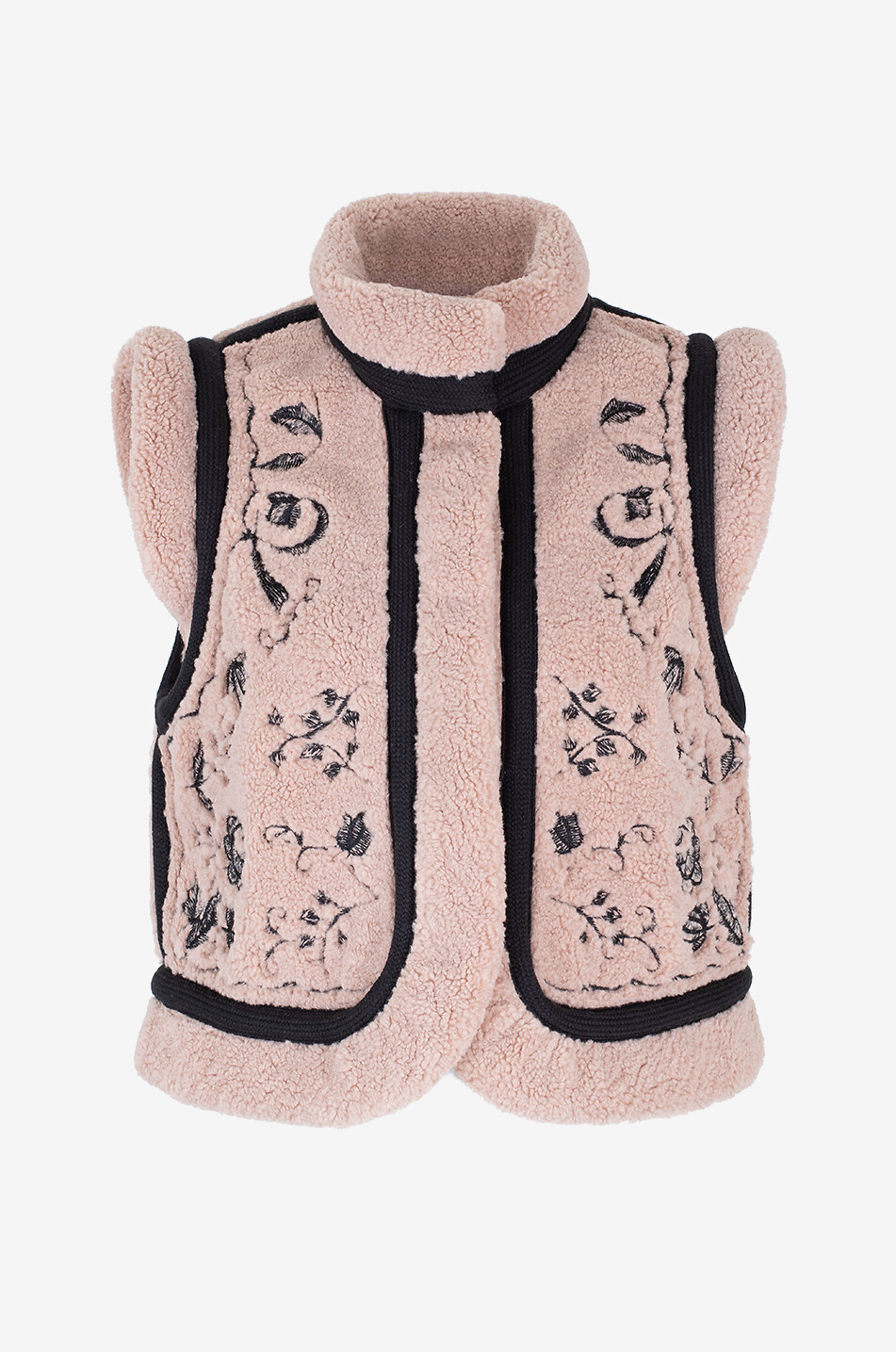 Saliba embroidered vest in faux shearling