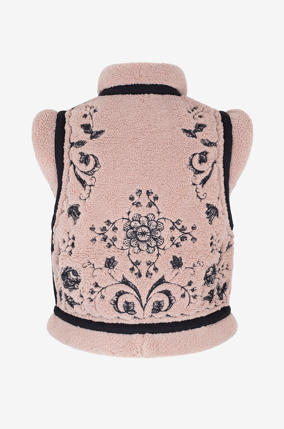 Saliba embroidered vest in faux shearling