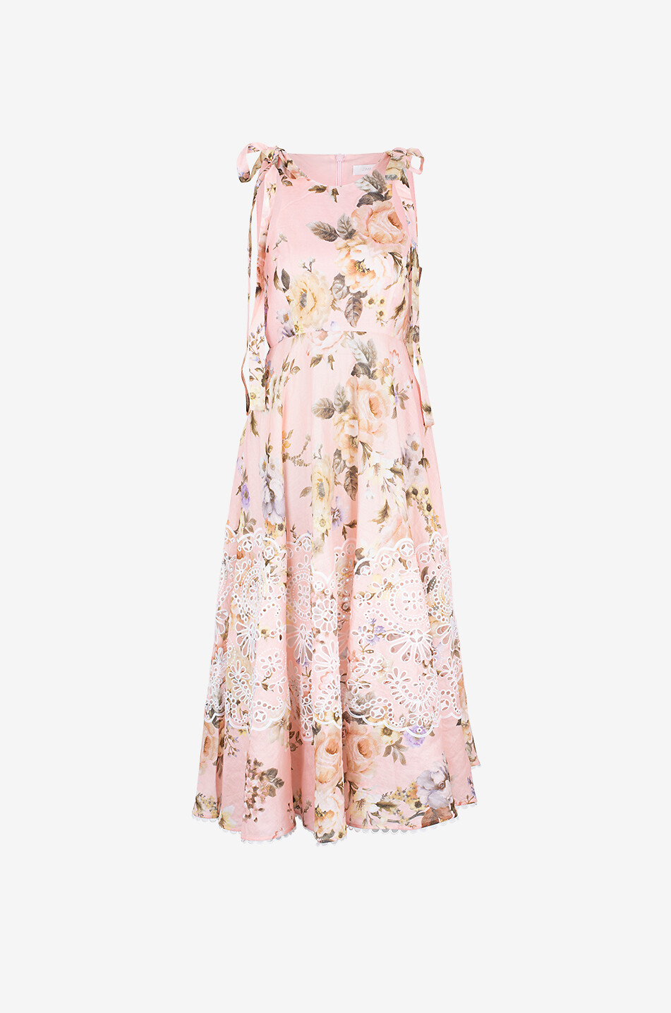 Robe midi sans manches en lin brodé Acacia Broderie