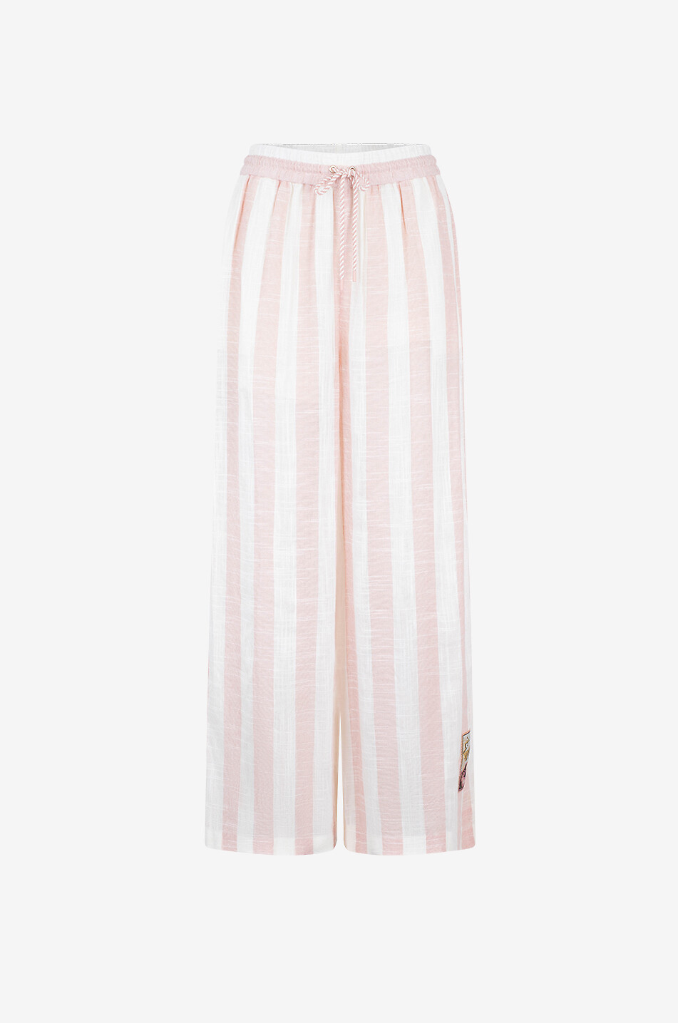 ZIMMERMANN Acacia striped viscose and linen blend wide-leg trousers Women PINK 1