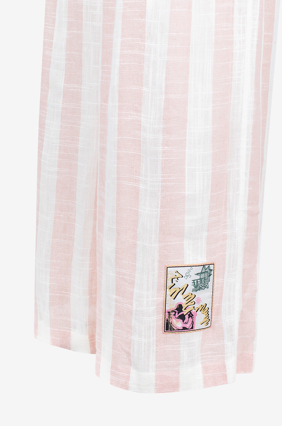 ZIMMERMANN Acacia striped viscose and linen blend wide-leg trousers Women PINK 6