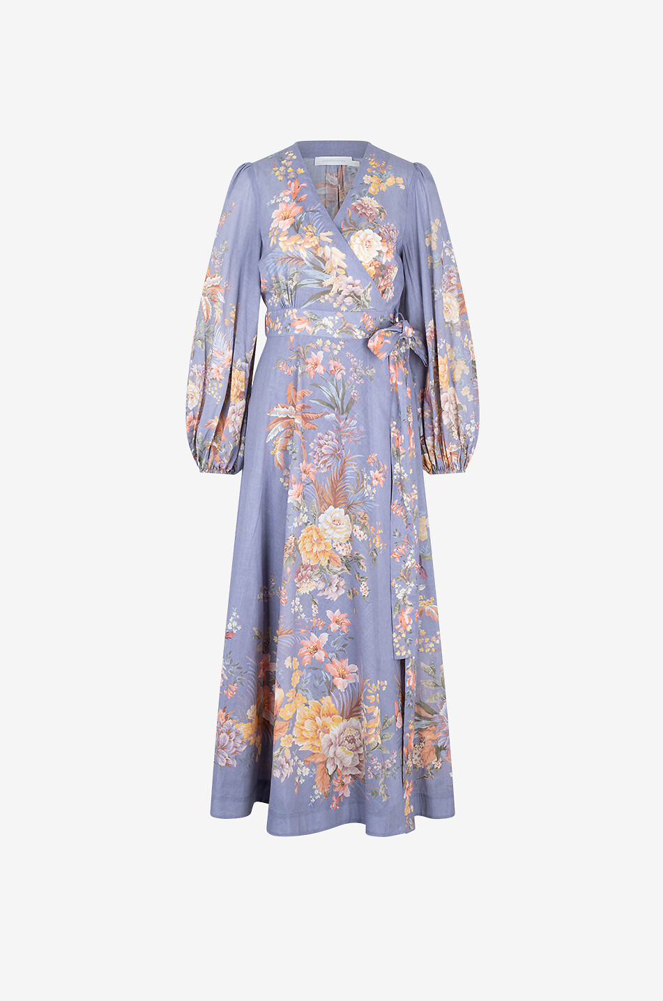 Langes Wickelkleid aus Baumvollvoile Tallow