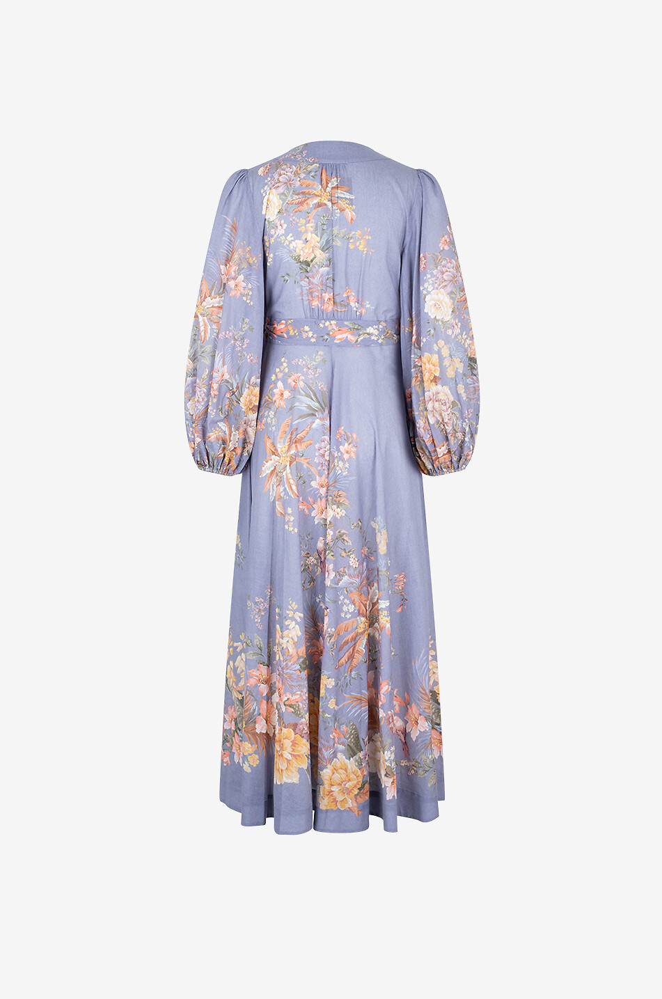 Langes Wickelkleid aus Baumvollvoile Tallow