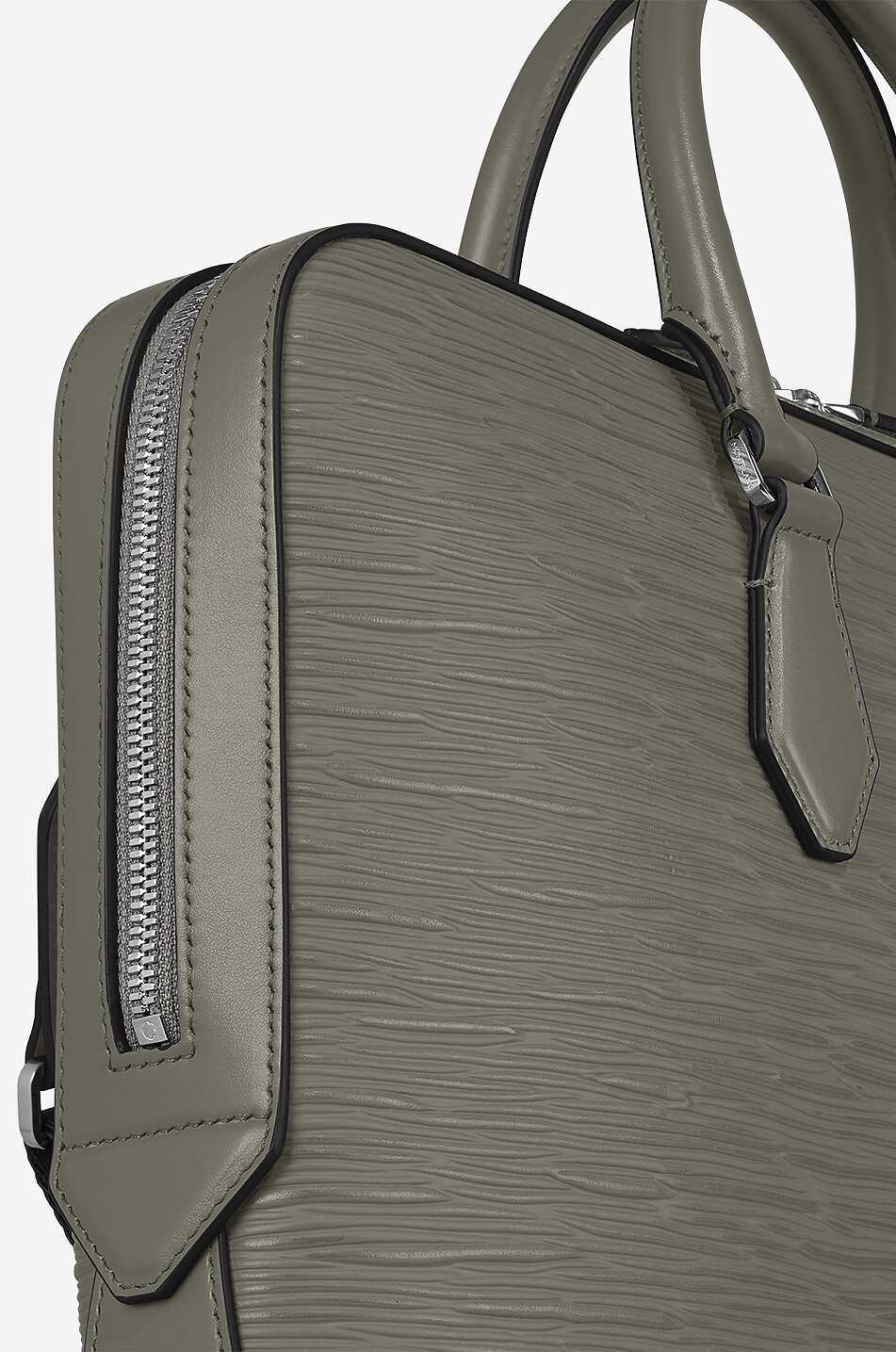 MONTBLANC Aktentasche aus Leder in Rindenoptik 4810 Thin Herren GRAU 8