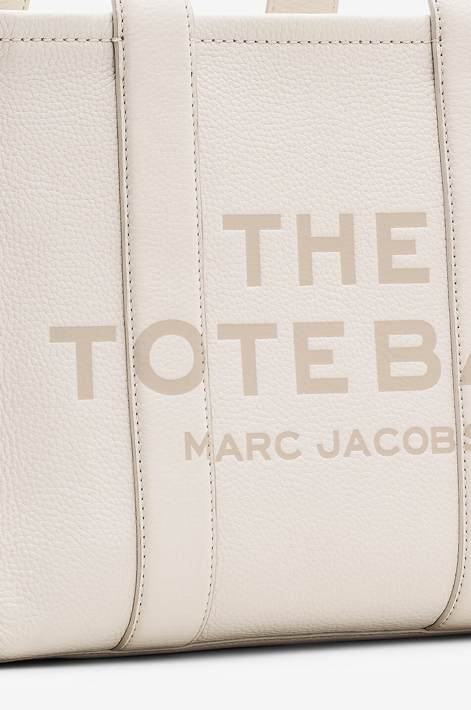 MARC JACOBS Sac cabas en cuir grainé The Leather Medium Tote Femme BLANC CASSE 5