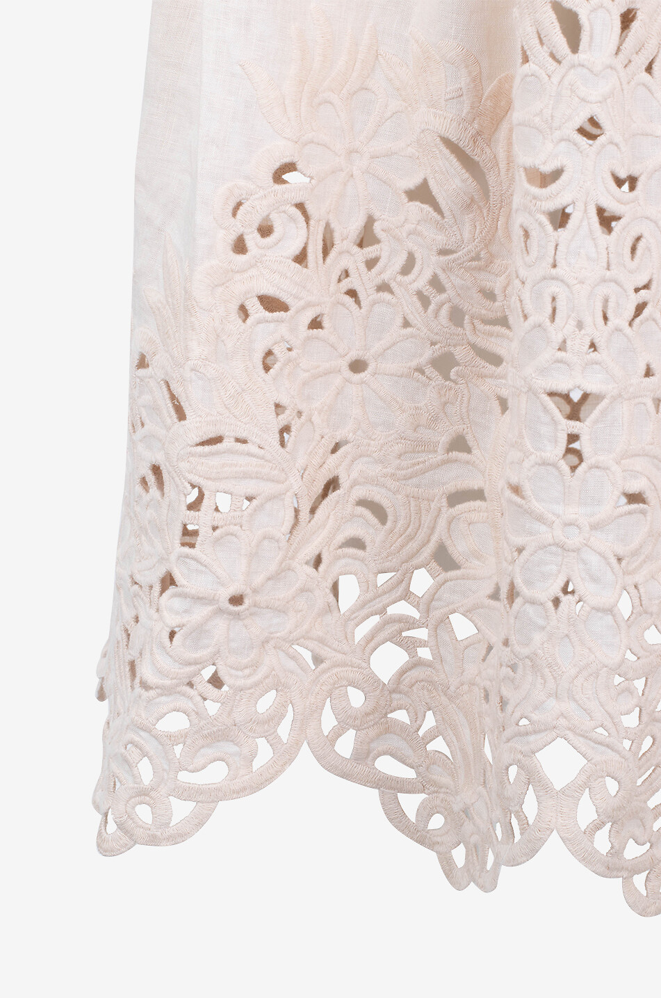 Jupe midi évasée en lin à broderies anglaises Wylie