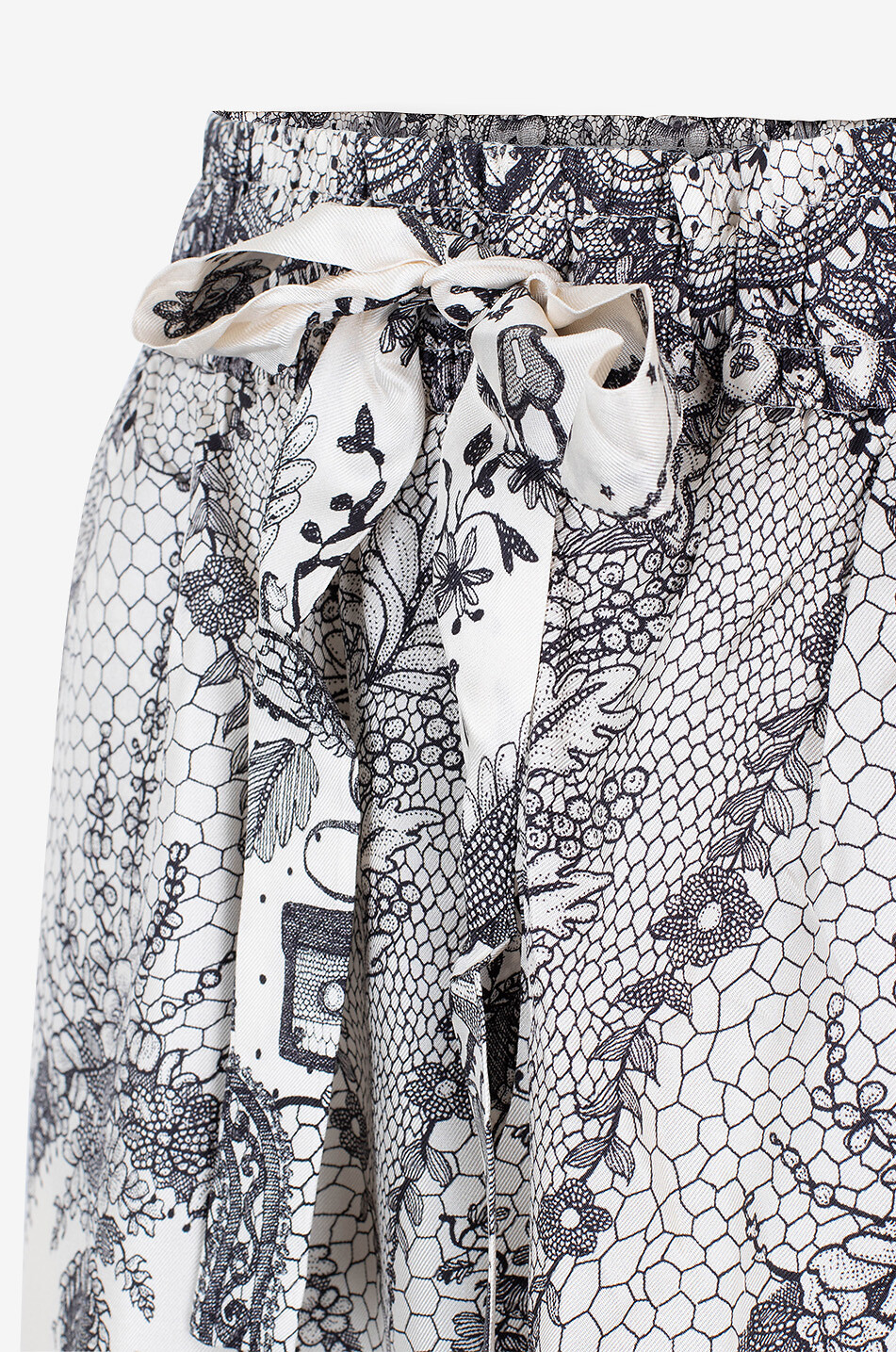 ZIMMERMANN Crush Ivory Locket silk twill wide-leg trousers Women MULTI COLOURED 3