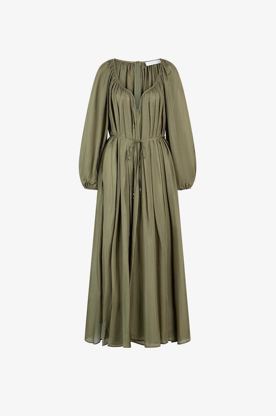 ZIMMERMANN Acacia flared silk maxi dress Women KHAKI 1
