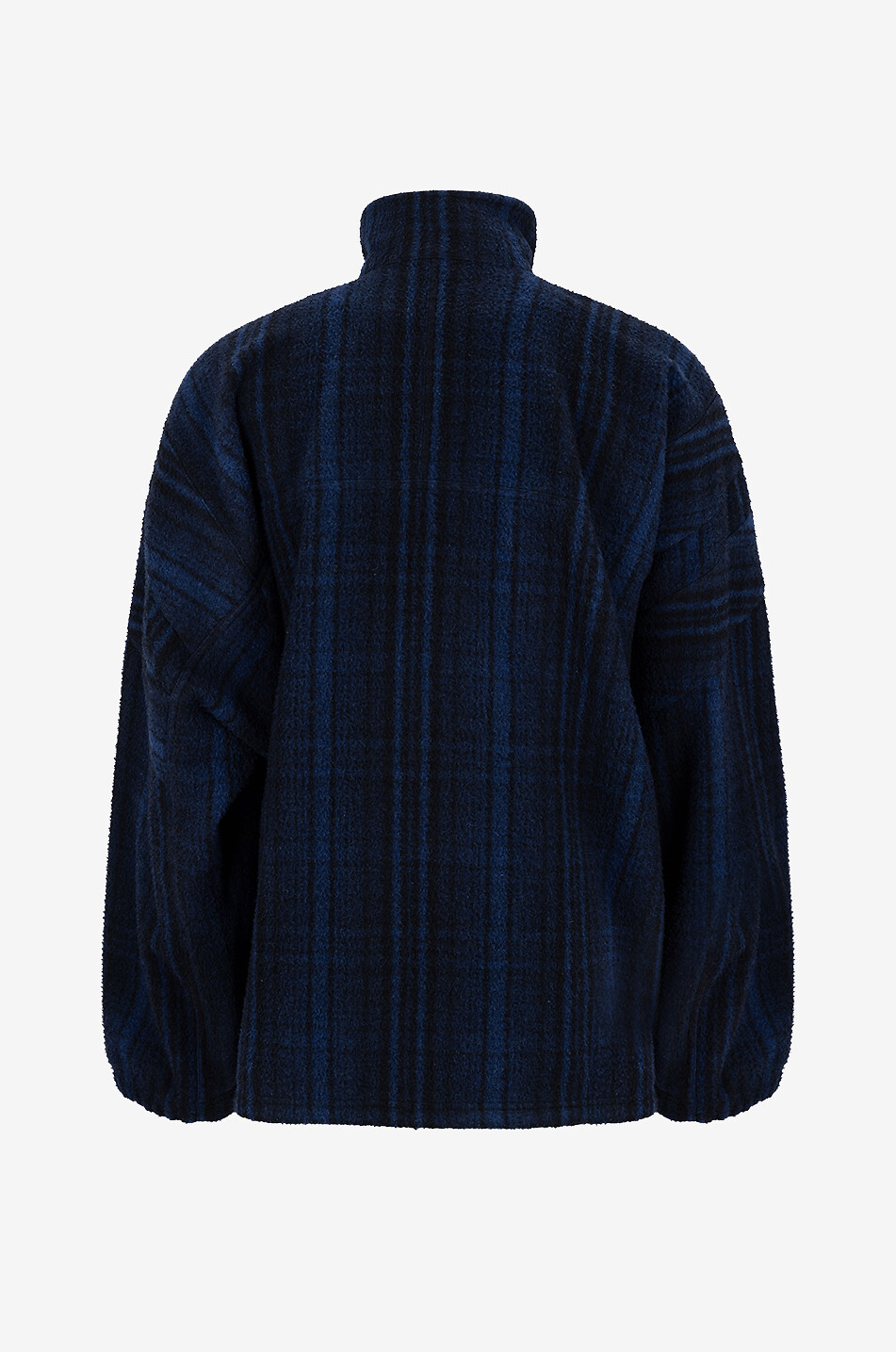 BALENCIAGA Veste en laine bouclette à carreaux Vintage Tracksuit Homme BLEU FONCE 2