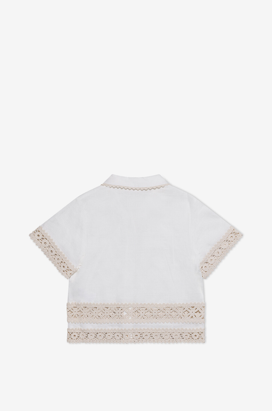 Wylie Trimmed crochet-lace adorned girls' short-sleeved shirt