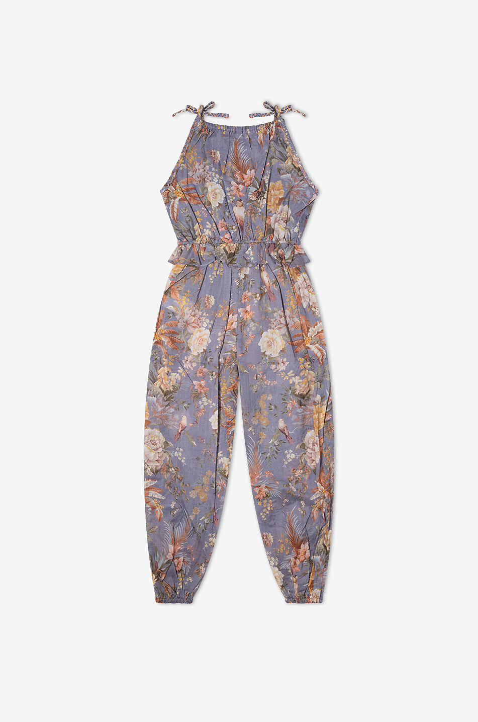 ZIMMERMANN Tallow Teal Multi Floral girls' sleeveless cotton voile jumpsuit Girl LIGHT BLUE 2