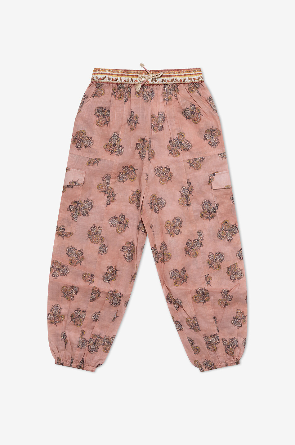 Mädchen-Cargohose aus Baumwollvoile Tallow Utility Floral