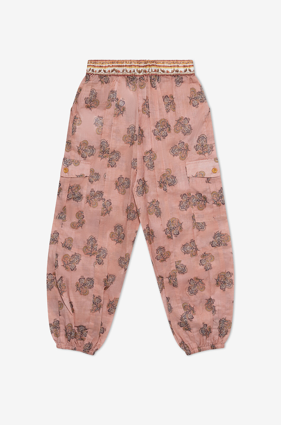 Mädchen-Cargohose aus Baumwollvoile Tallow Utility Floral