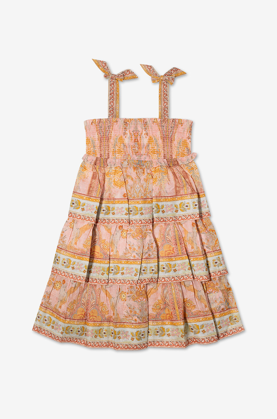ZIMMERMANN Wylie Tiered Shirred girls' tiered-flounced sundress Girl MEDIUM PINK 2