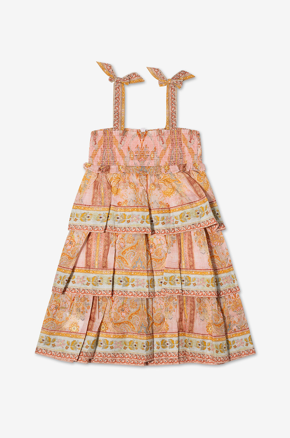 ZIMMERMANN Wylie Tiered Shirred girls' tiered-flounced sundress Girl MEDIUM PINK 1