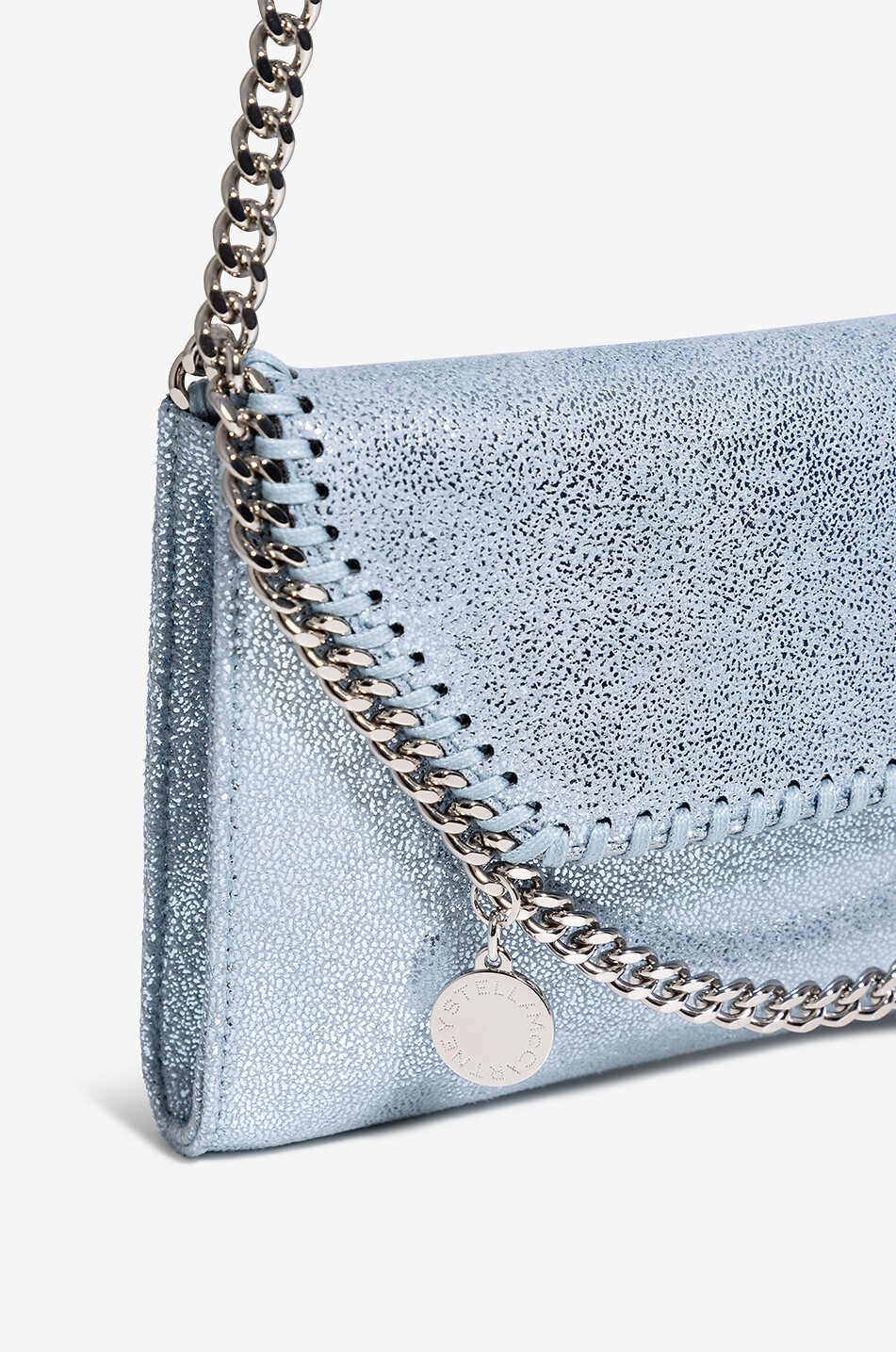 STELLA McCARTNEY Mini Falabella Dotted vegan metallic cross-body bag Women BLUE 5