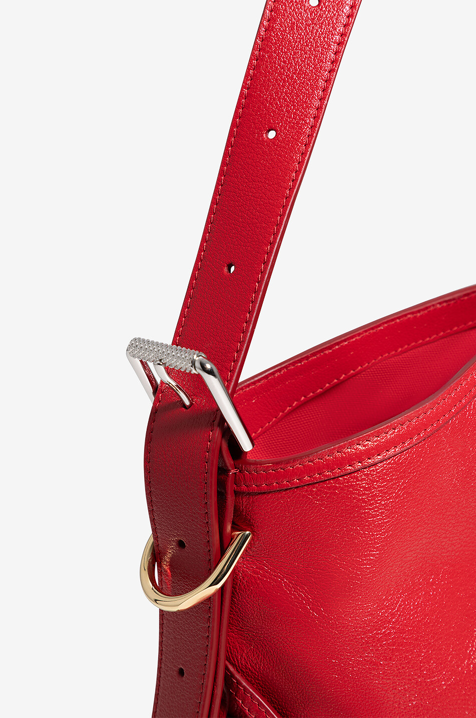 GIVENCHY Sac porté épaule en cuir de buffle Voyou Medium Buckles Femme ROUGE 5