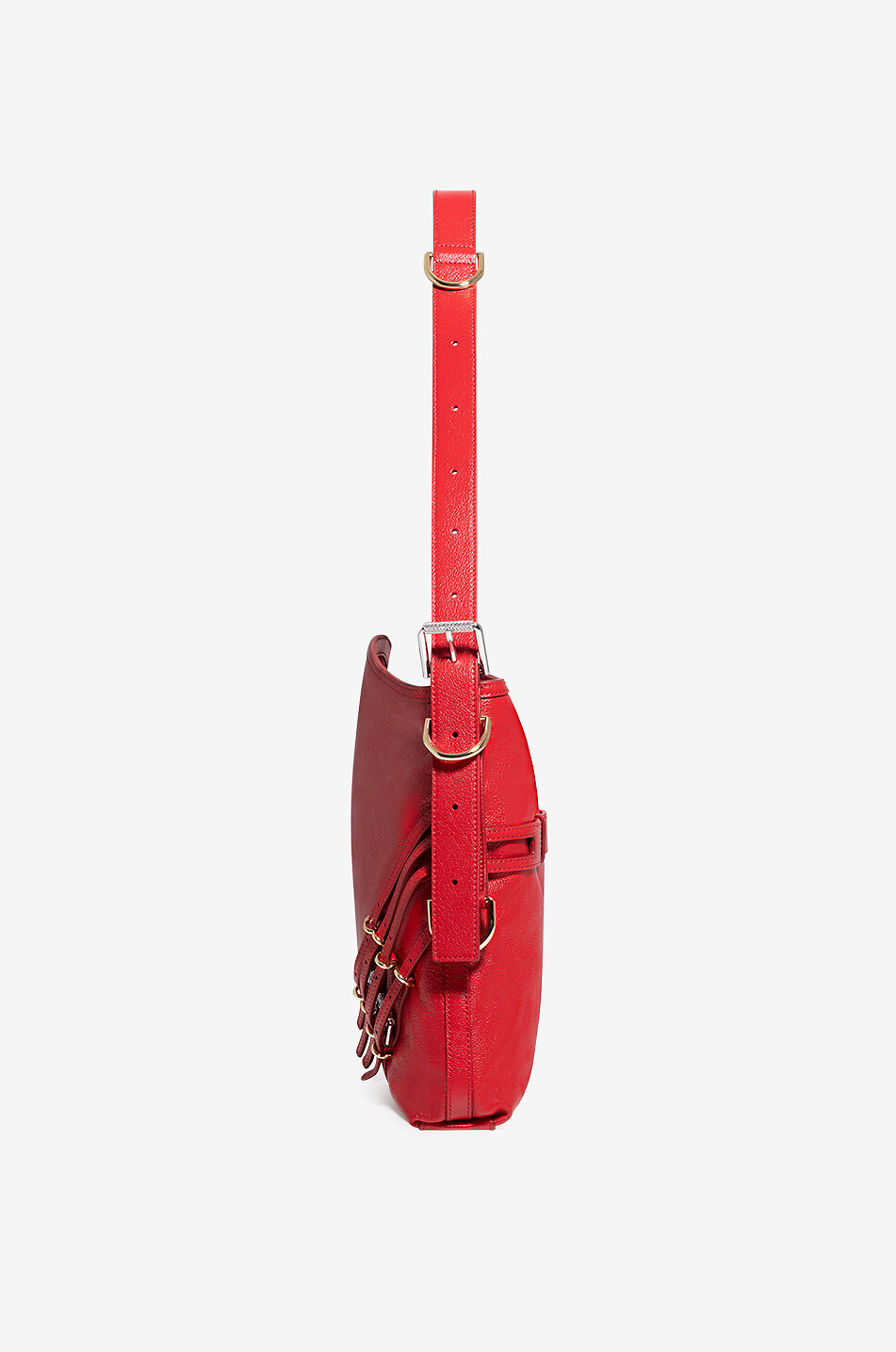 GIVENCHY Sac porté épaule en cuir de buffle Voyou Medium Buckles Femme ROUGE 4