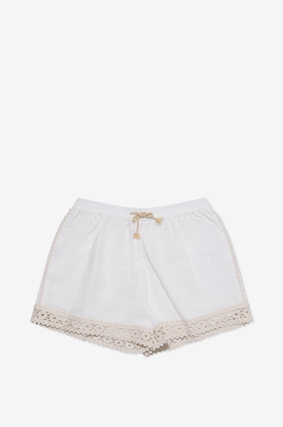 ZIMMERMANN Wylie Trimmed girls' shorts with crochet lace Girl EGGSHELL 1