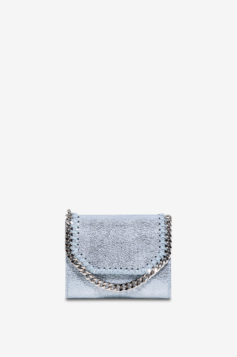 Falabella Shaggy Deer metallic compact wallet on chain