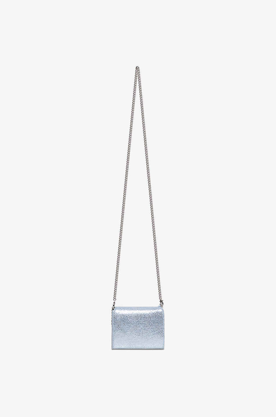 STELLA McCARTNEY Falabella Shaggy Deer metallic compact wallet on chain Women BLUE 3