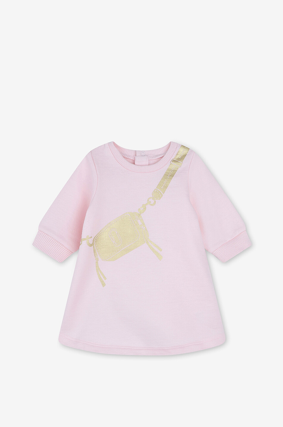 Snapshot baby sweat dress with golden print