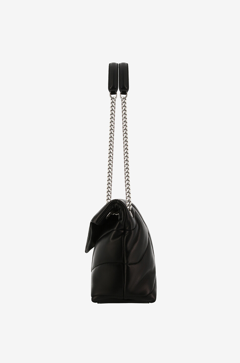SAINT LAURENT PARIS Sac porté épaule en cuir nappa matelassé Loulou Puffer Small Femme NOIR 4