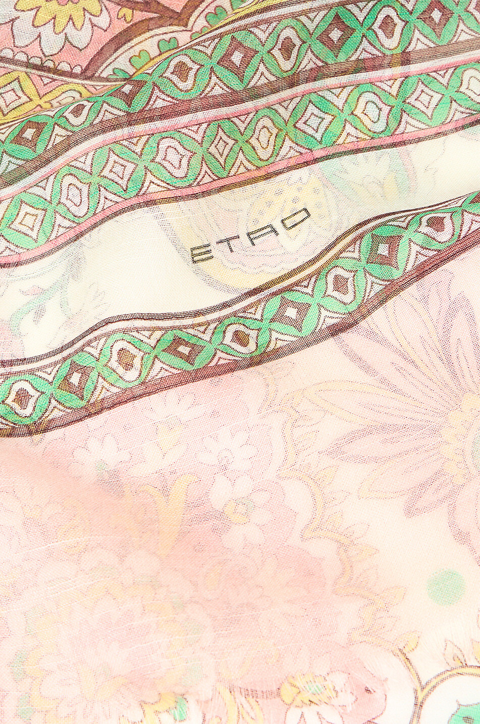 ETRO Écharpe fine en soie mélangée flammée motif Paisley floral Femme MULTICOLORE 3