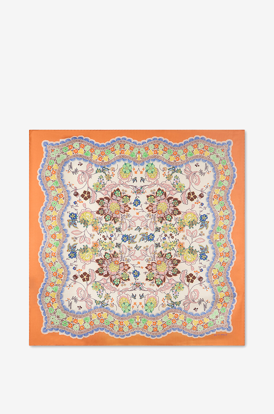 ETRO Foulard carré en sergé de soie fleuri Femme MULTICOLORE 1