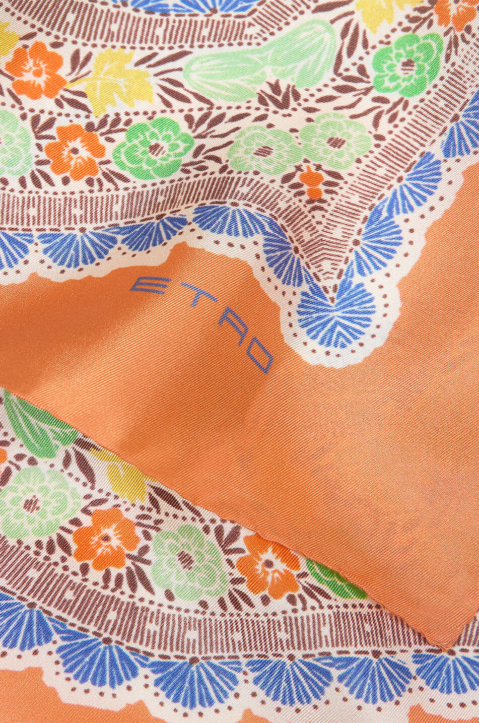 ETRO Foulard carré en sergé de soie fleuri Femme MULTICOLORE 2