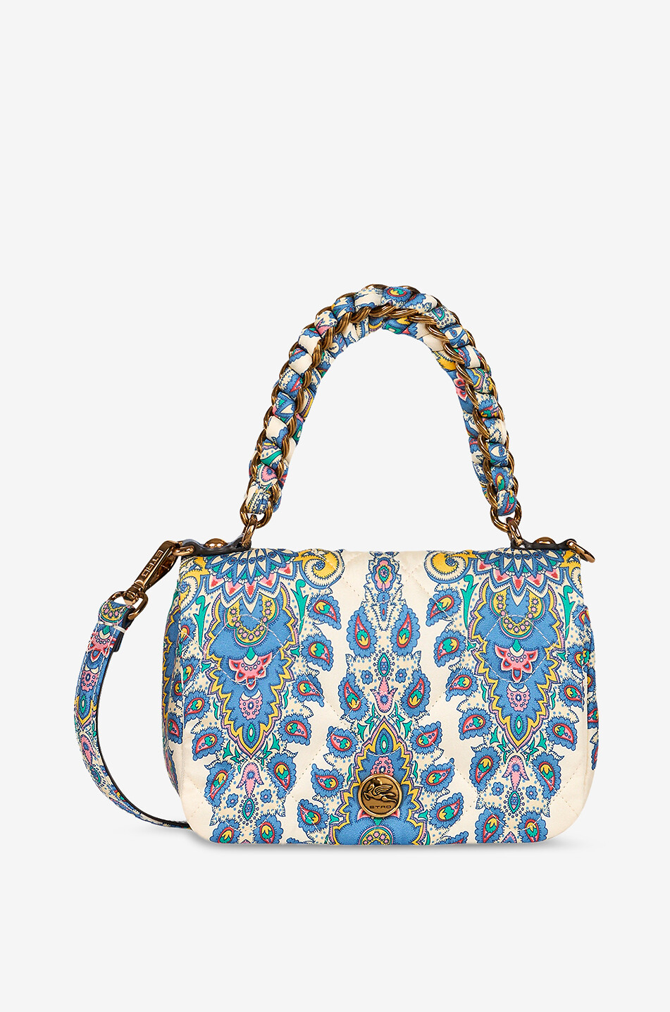 Schultertasche aus Paisley-bedrucktem Twill Bond Small