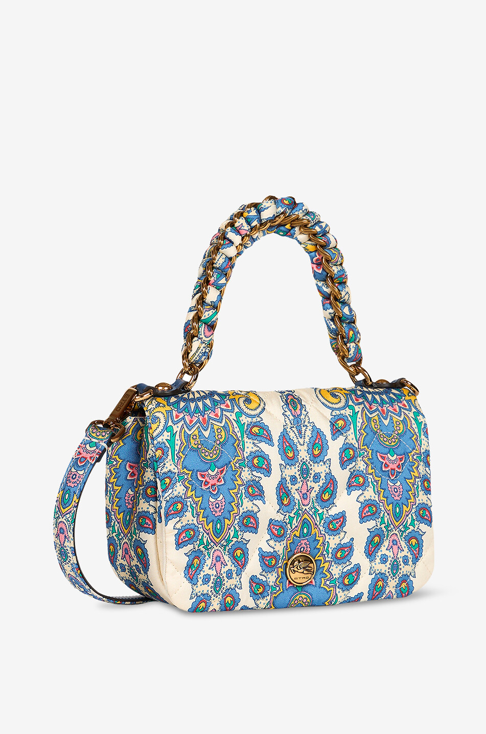 Schultertasche aus Paisley-bedrucktem Twill Bond Small