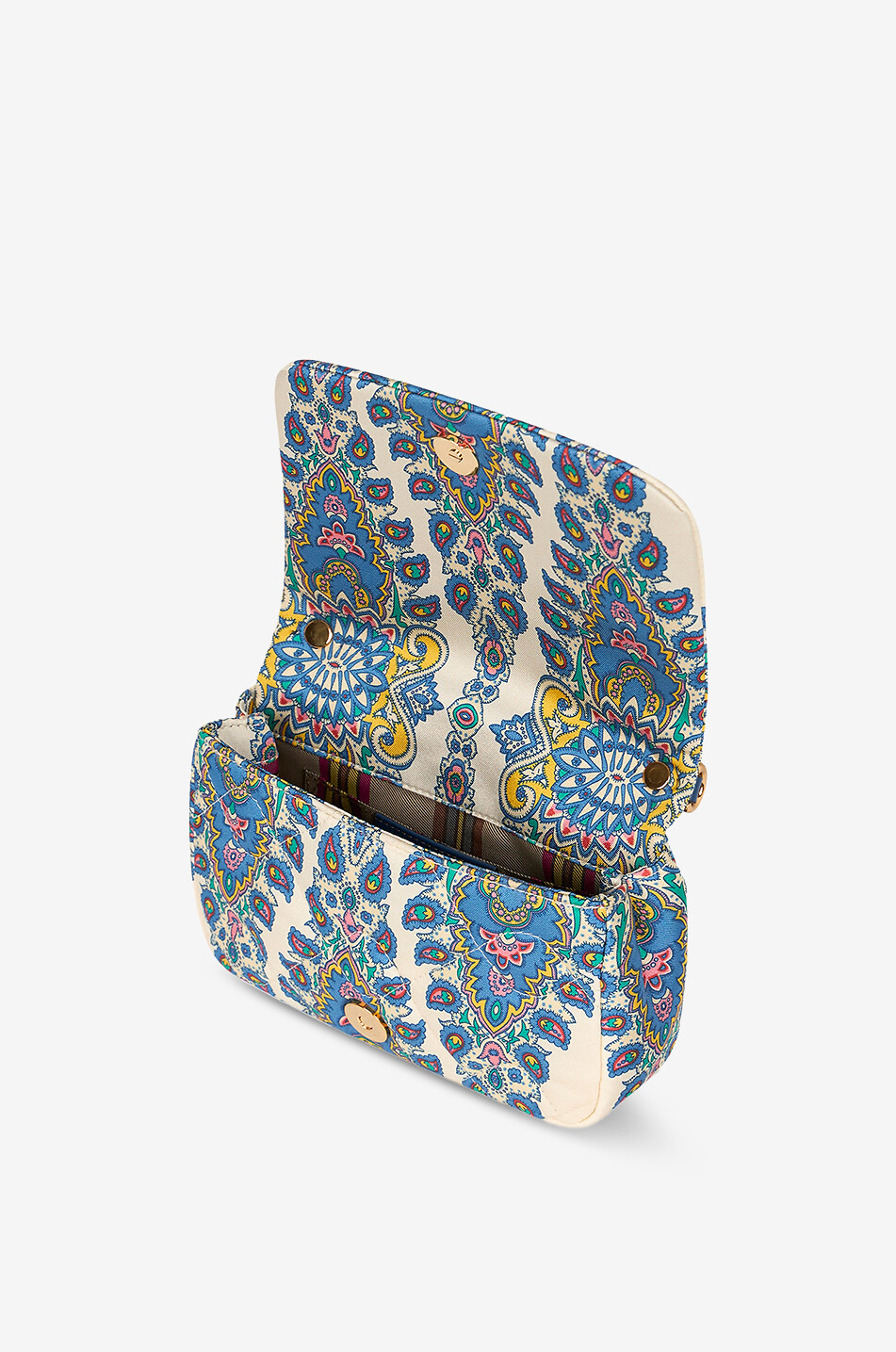 Schultertasche aus Paisley-bedrucktem Twill Bond Small