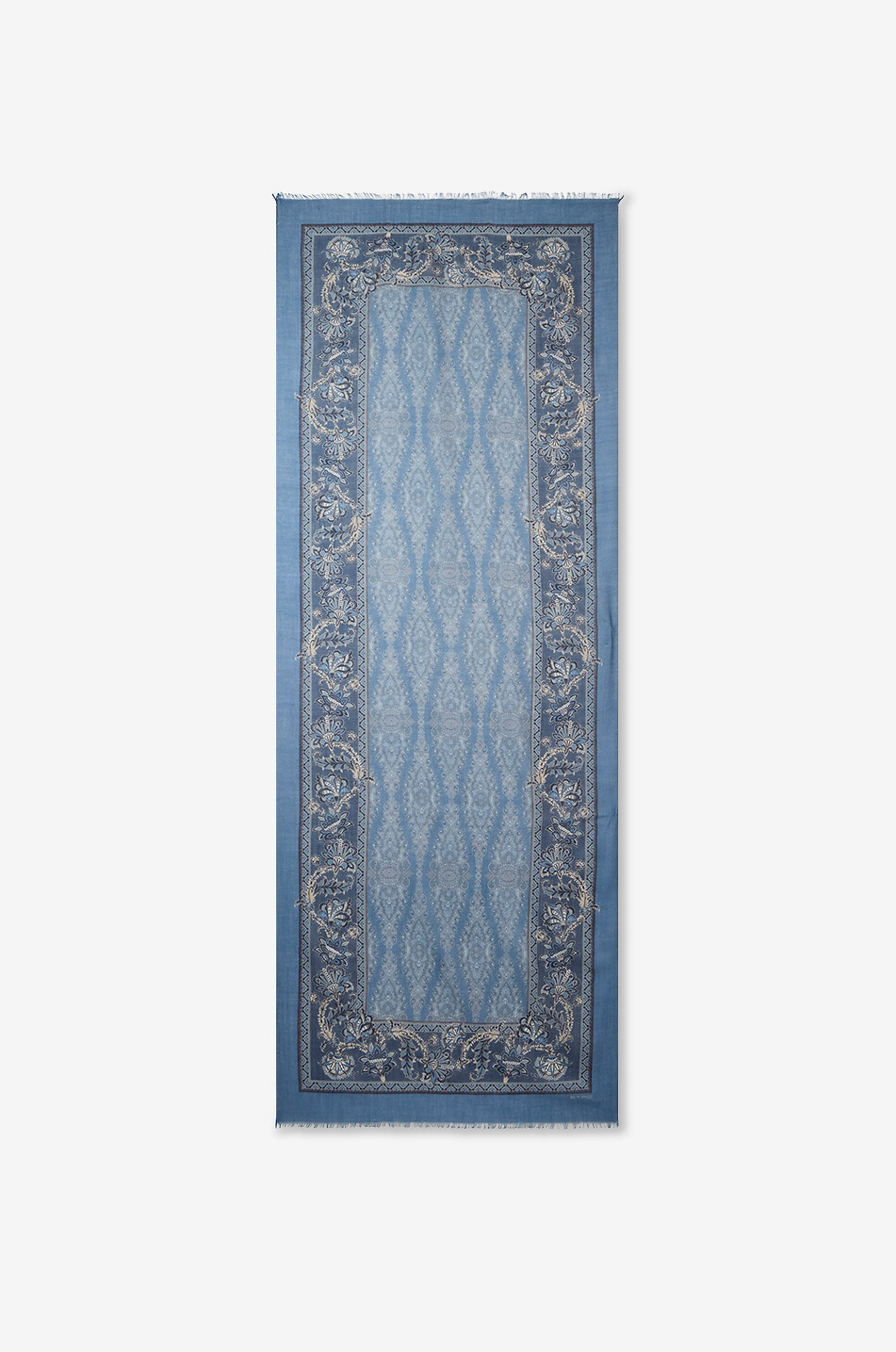ETRO Floral Paisley Medallions fine cashmere scarf Men DARK BLUE 2